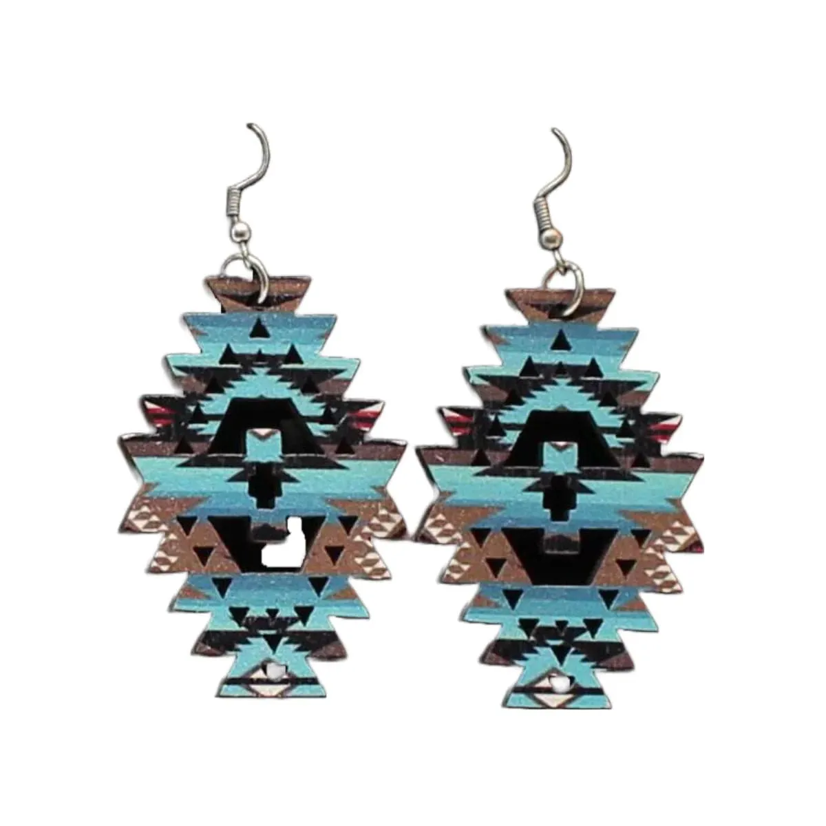 Blazin Roxx M&F Women's Teal Western Cutout Earrings