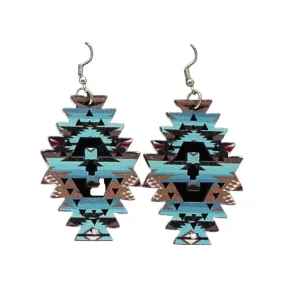 Blazin Roxx M&F Women's Teal Western Cutout Earrings