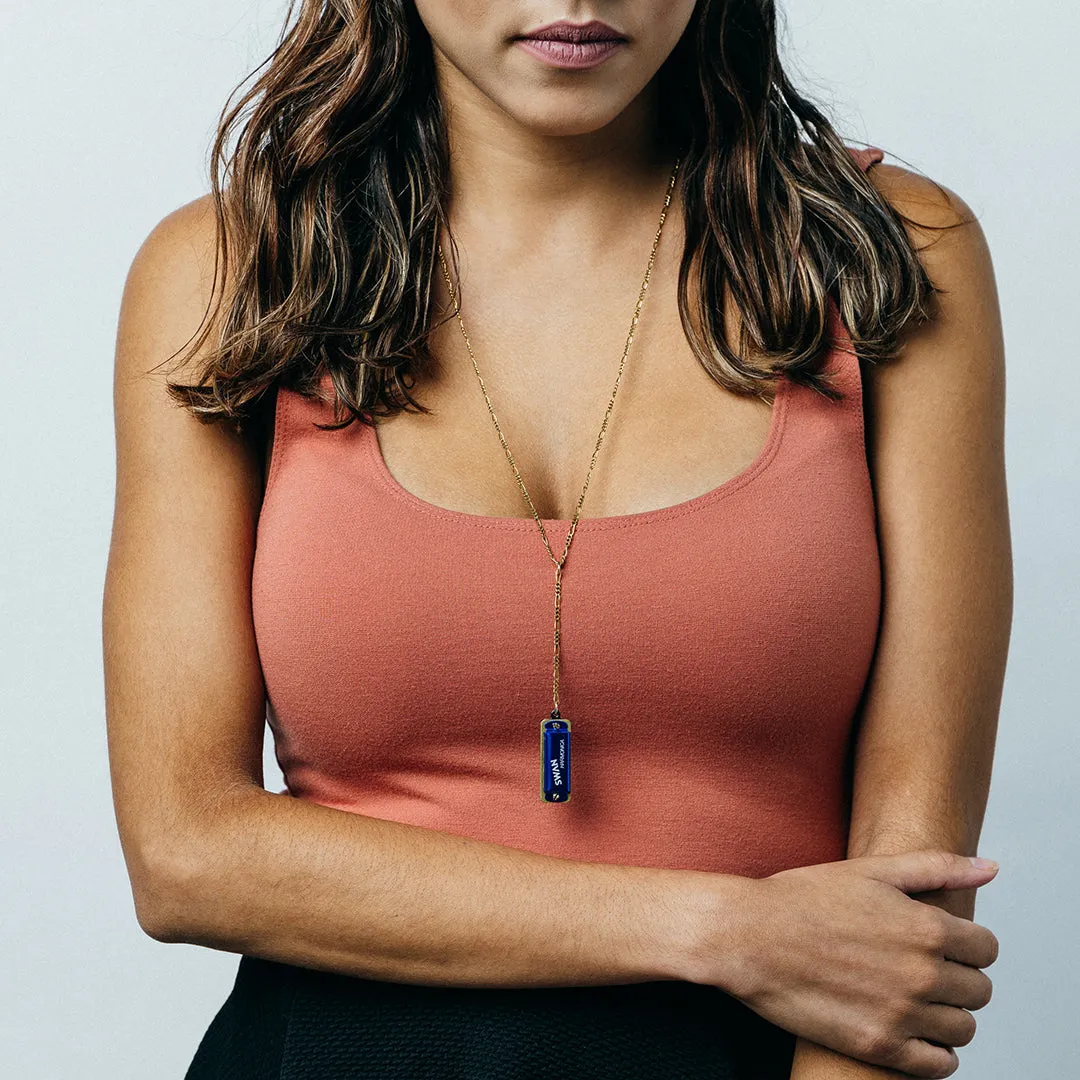 Blue Harmonica Necklace