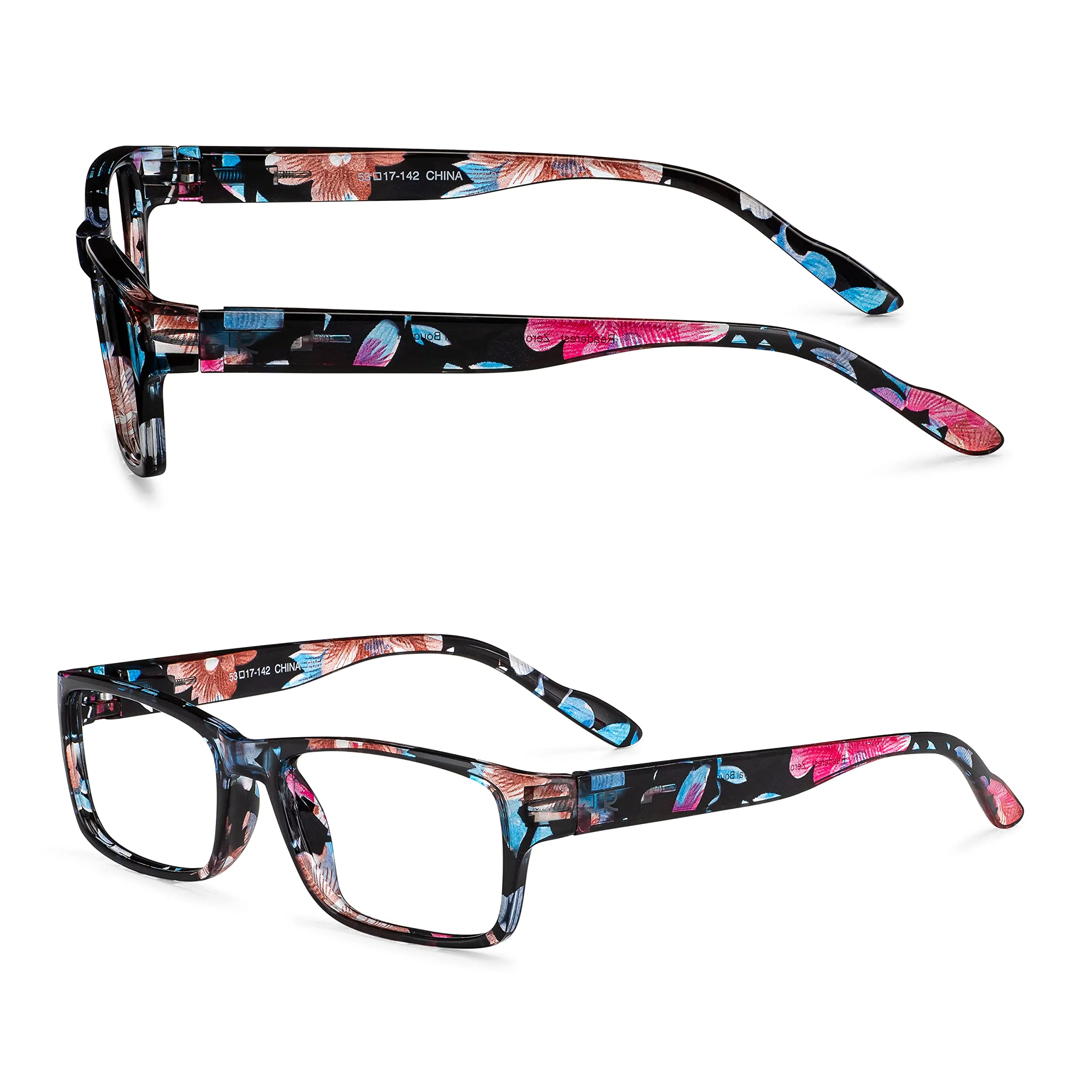 Blue-Light-Blocking-Reading-Glasses-Floral-3-00-Magnification Anti Glare