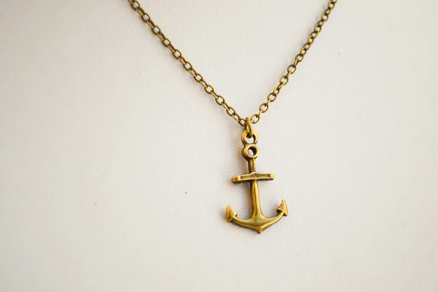 Bronze anchor necklace for men, link chain necklace, nautical jewelry
