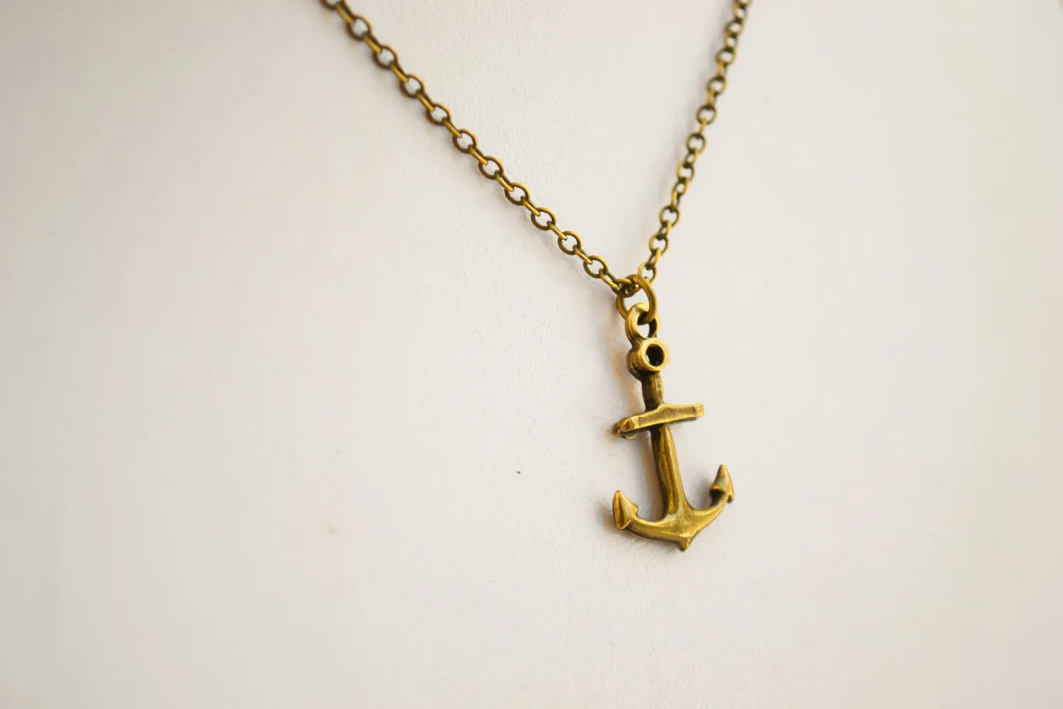 Bronze anchor necklace for men, link chain necklace, nautical jewelry