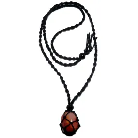 Carnelian Necklace Orange Hot Stuff Stone Macrame
