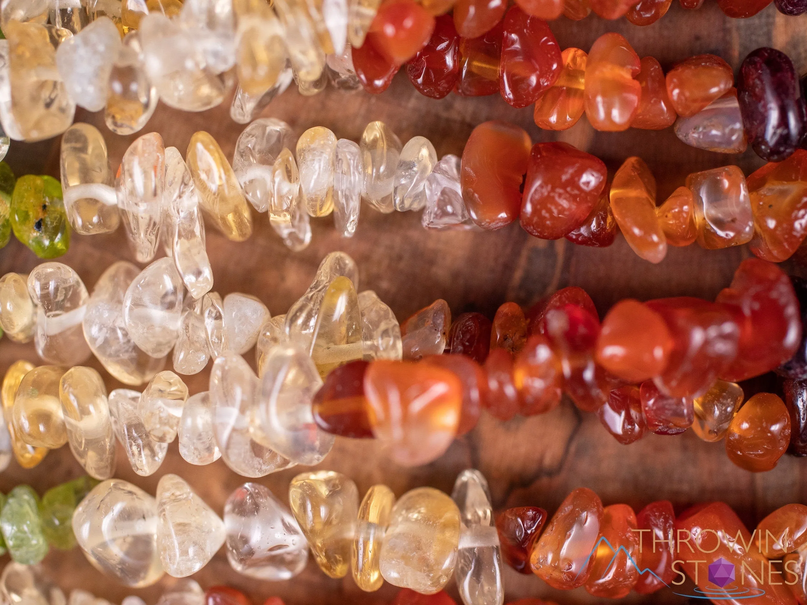 CHAKRA Crystal Necklace - Chip Beads - Long Crystal Necklace, Beaded Necklace, Handmade Jewelry,  E1969