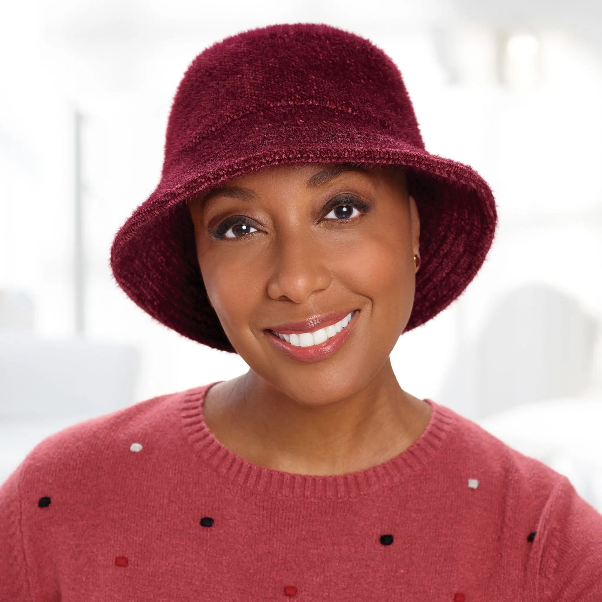 Chenille Feather Yarn Bucket Hat