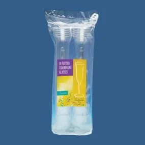Clear Plastic Fluted Champagne Glasses 5oz