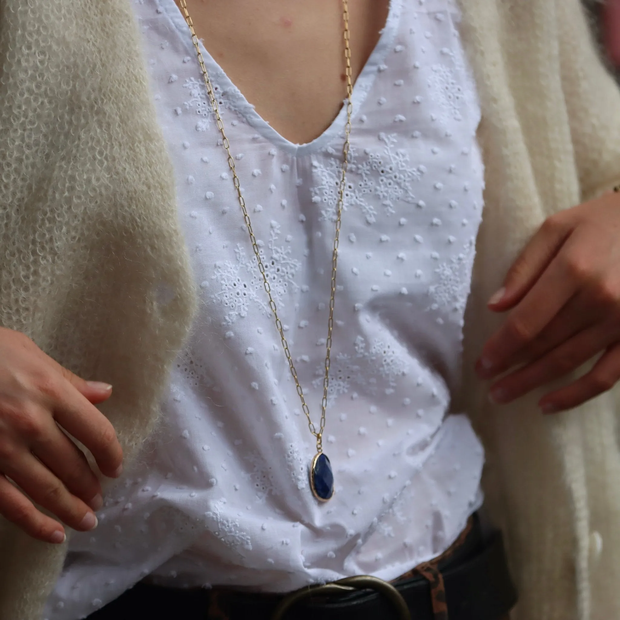 Collier Pétale lapis lazuli