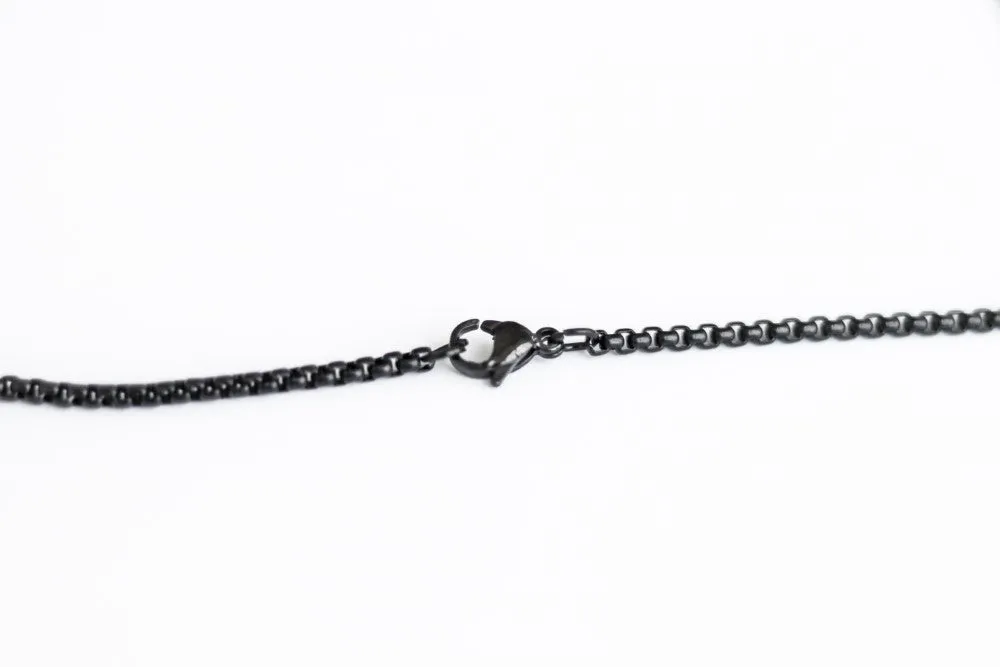 Cross necklace for men, sideways cross, mens necklace waterproof cross pendant, black chain confirmation gift for him, christian catholic