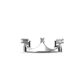Cubic Zirconia Crown Stackable Ring in Sterling Silver