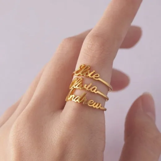 Custom Ring - Personalized Ring - Customized Name Ring for Women - Gift for Her Girlfriend Wife Mom - Birthday Anniversary Present Stackable