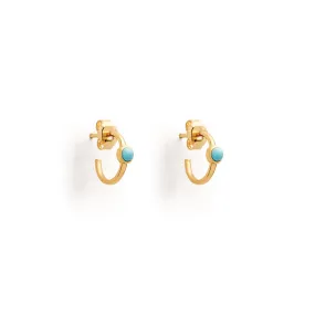 December Turquoise Birthstone Astrea Hoop Earrings