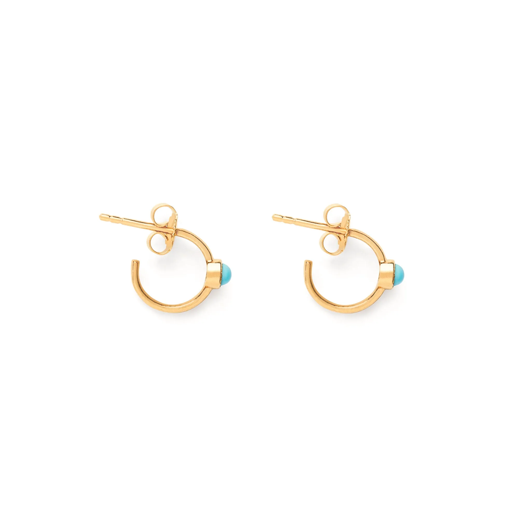 December Turquoise Birthstone Astrea Hoop Earrings