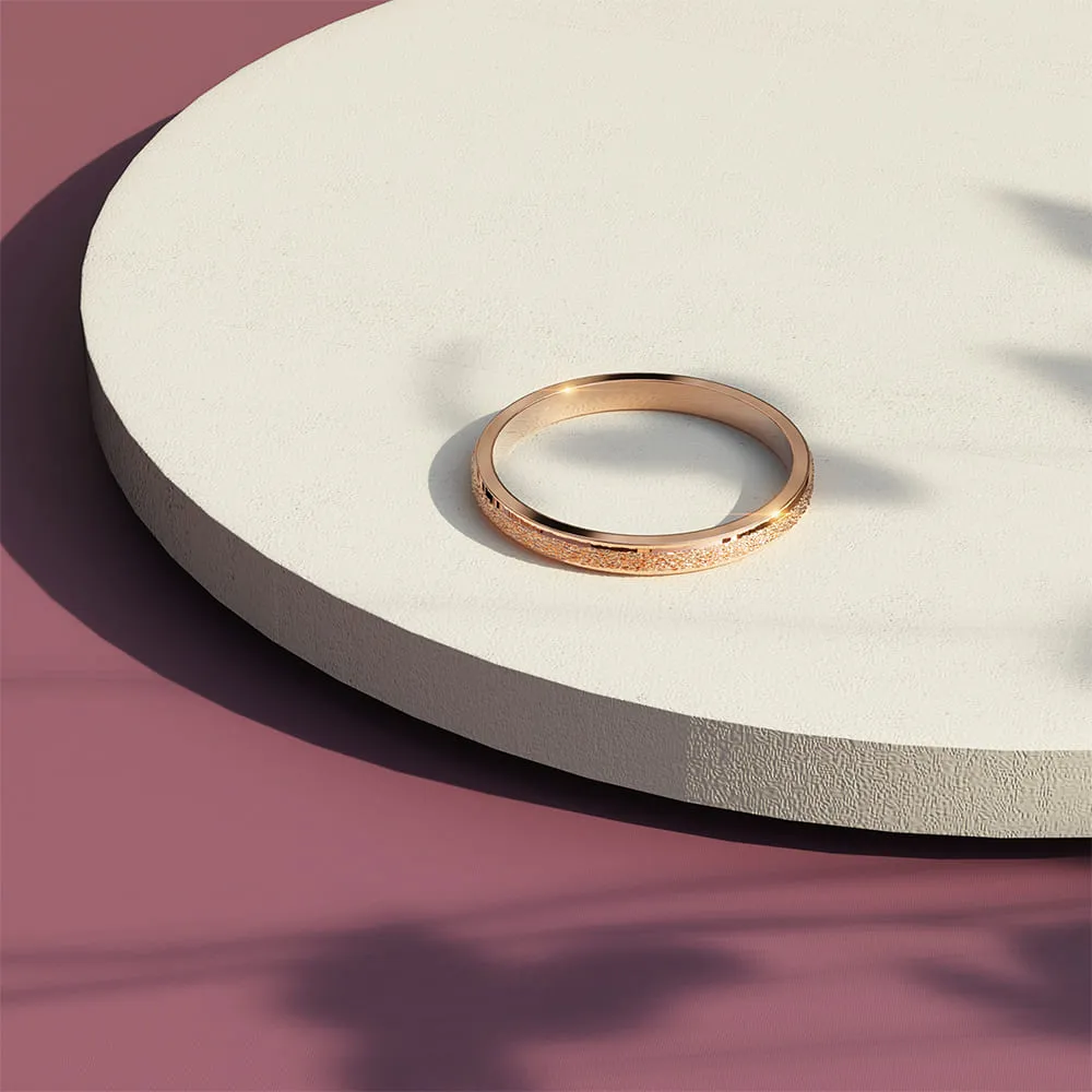 Deva Glitter Textured Stacker Ring