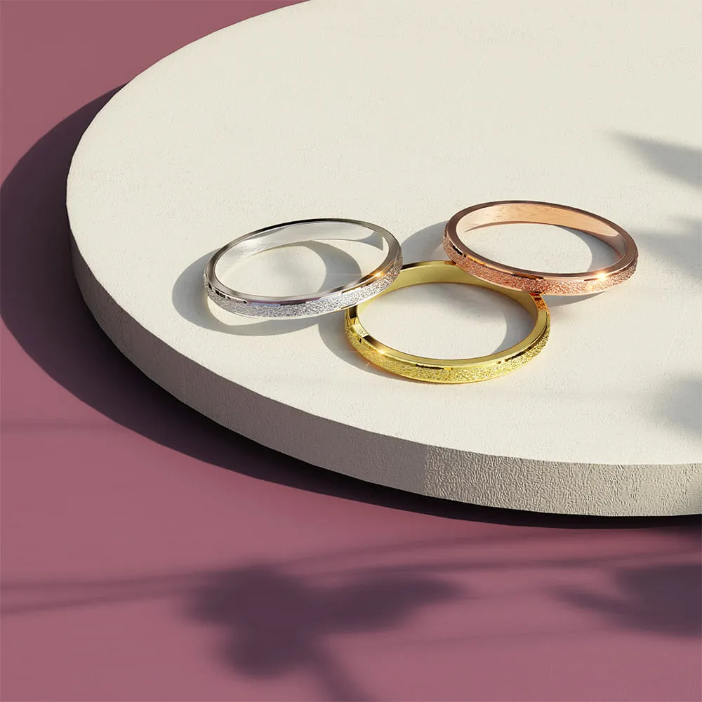 Deva Glitter Textured Stacker Ring