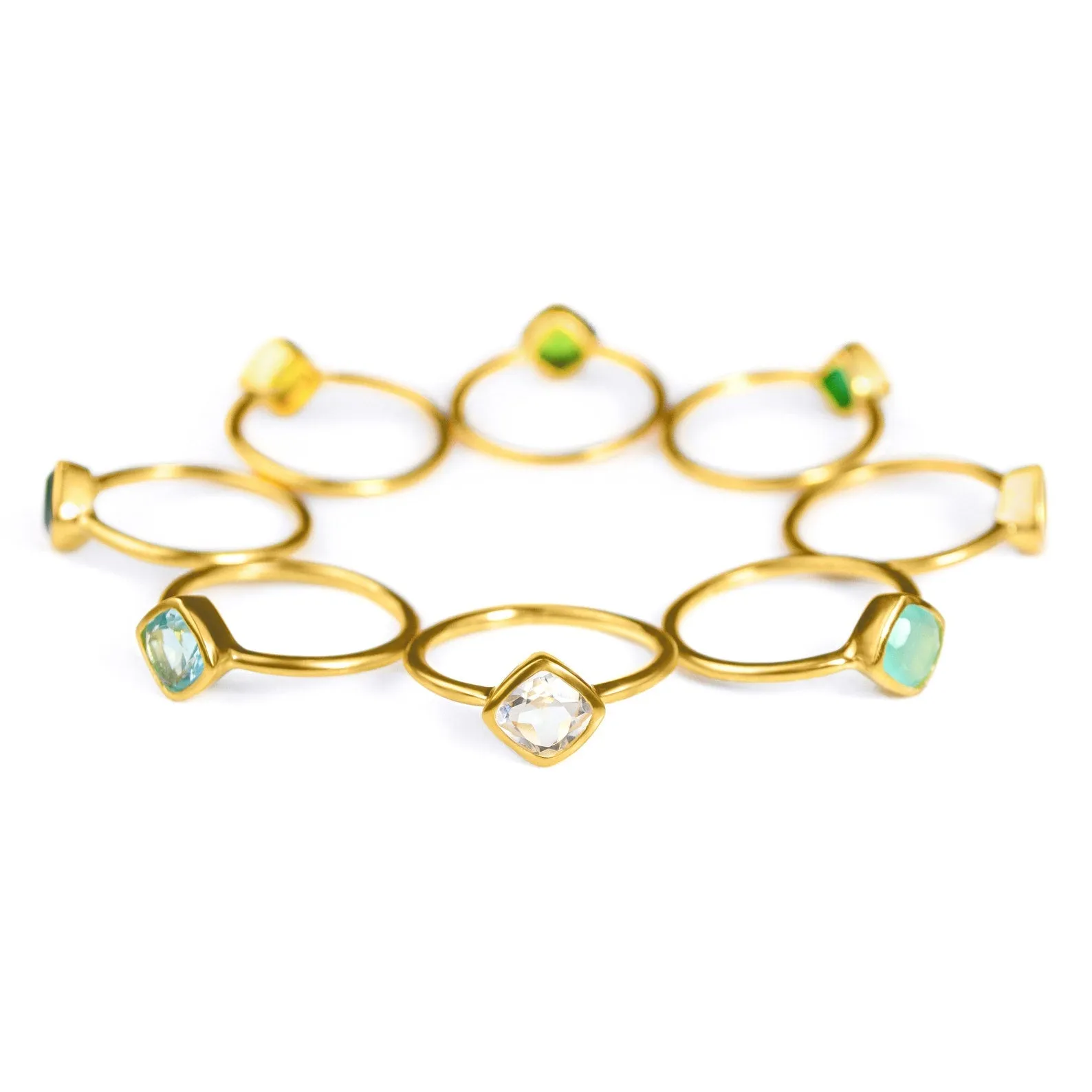 Diamond Shape Blue Topaz Stacking Ring • December Birthstone