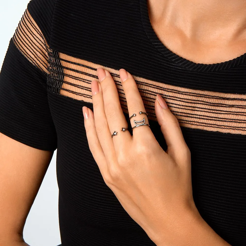 ELEMENTS Midnight Crescent Ring