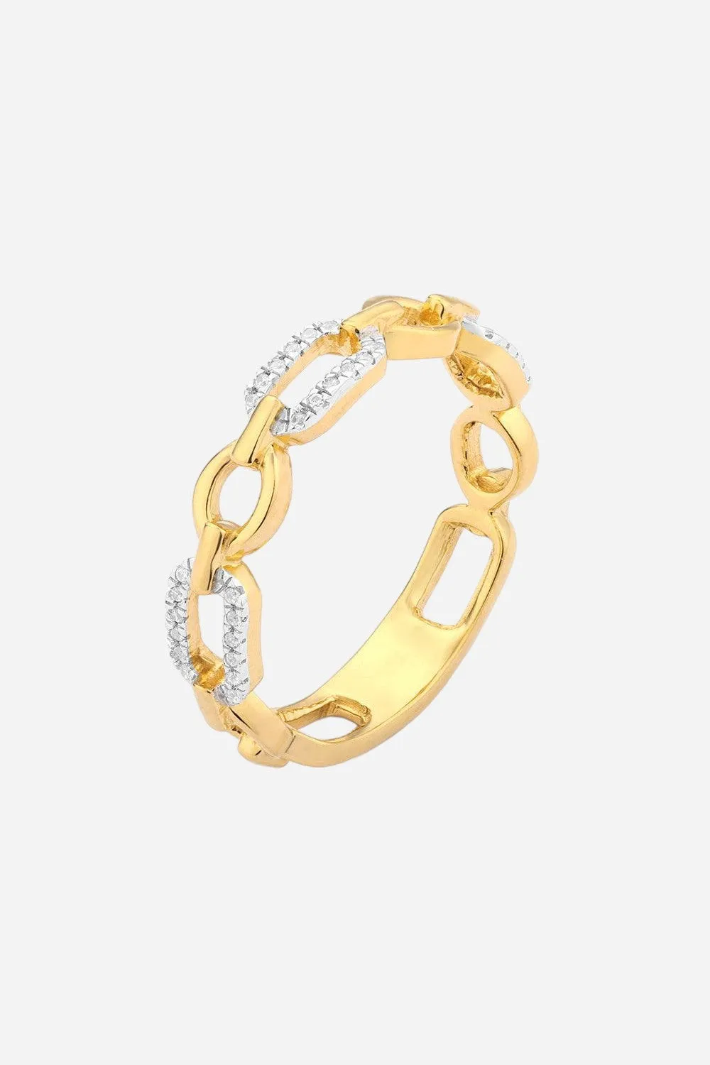 Ella Stein Linked Forever To You Stackable Ring in Yellow Gold - Size 6