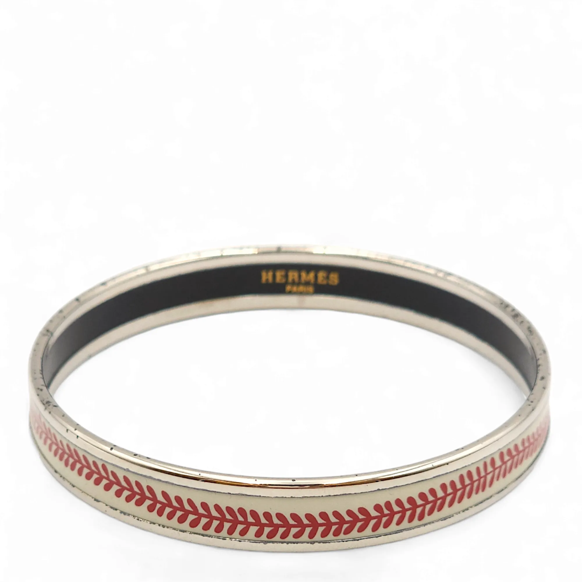 Enamel White Bracelet, Palladium hardware