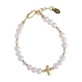 Eve (1-5Years) - Gold Plated Cross Baby & Kids Baptism Bracelet
