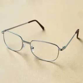 Full Metal Frame Resin Lenses Presbyopic Glasses Reading Glasses  2.50D(Silver)