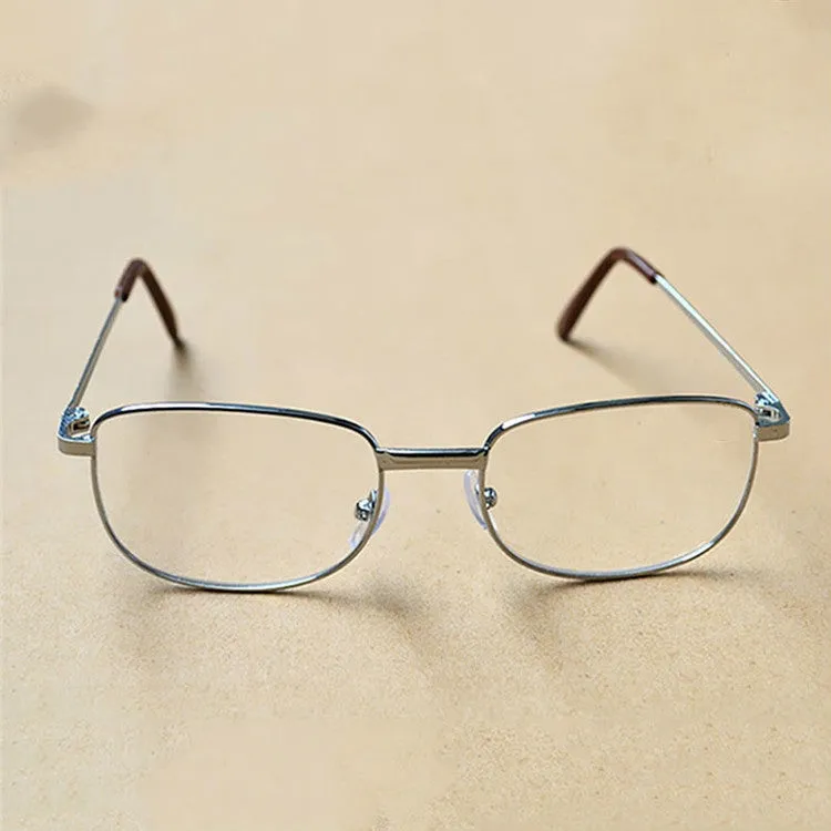 Full Metal Frame Resin Lenses Presbyopic Glasses Reading Glasses  2.50D(Silver)