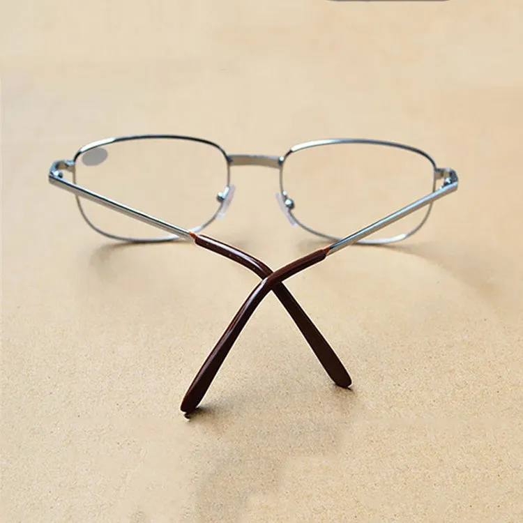 Full Metal Frame Resin Lenses Presbyopic Glasses Reading Glasses  2.50D(Silver)