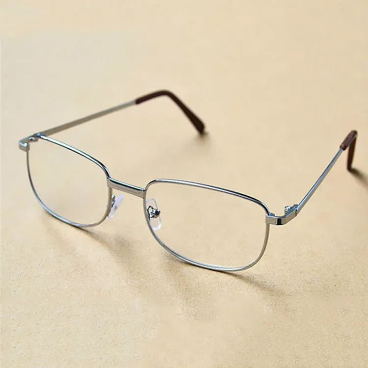 Full Metal Frame Resin Lenses Presbyopic Glasses Reading Glasses  2.50D(Silver)