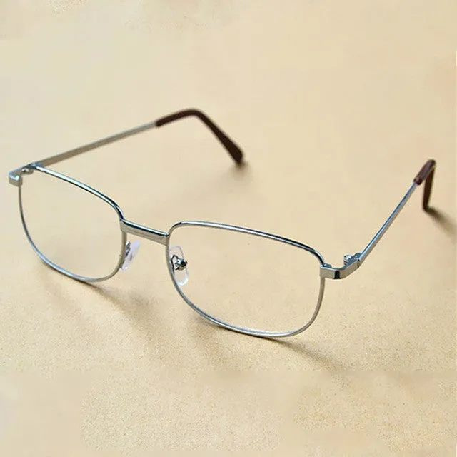 Full Metal Frame Resin Lenses Presbyopic Glasses Reading Glasses  2.50D(Silver)