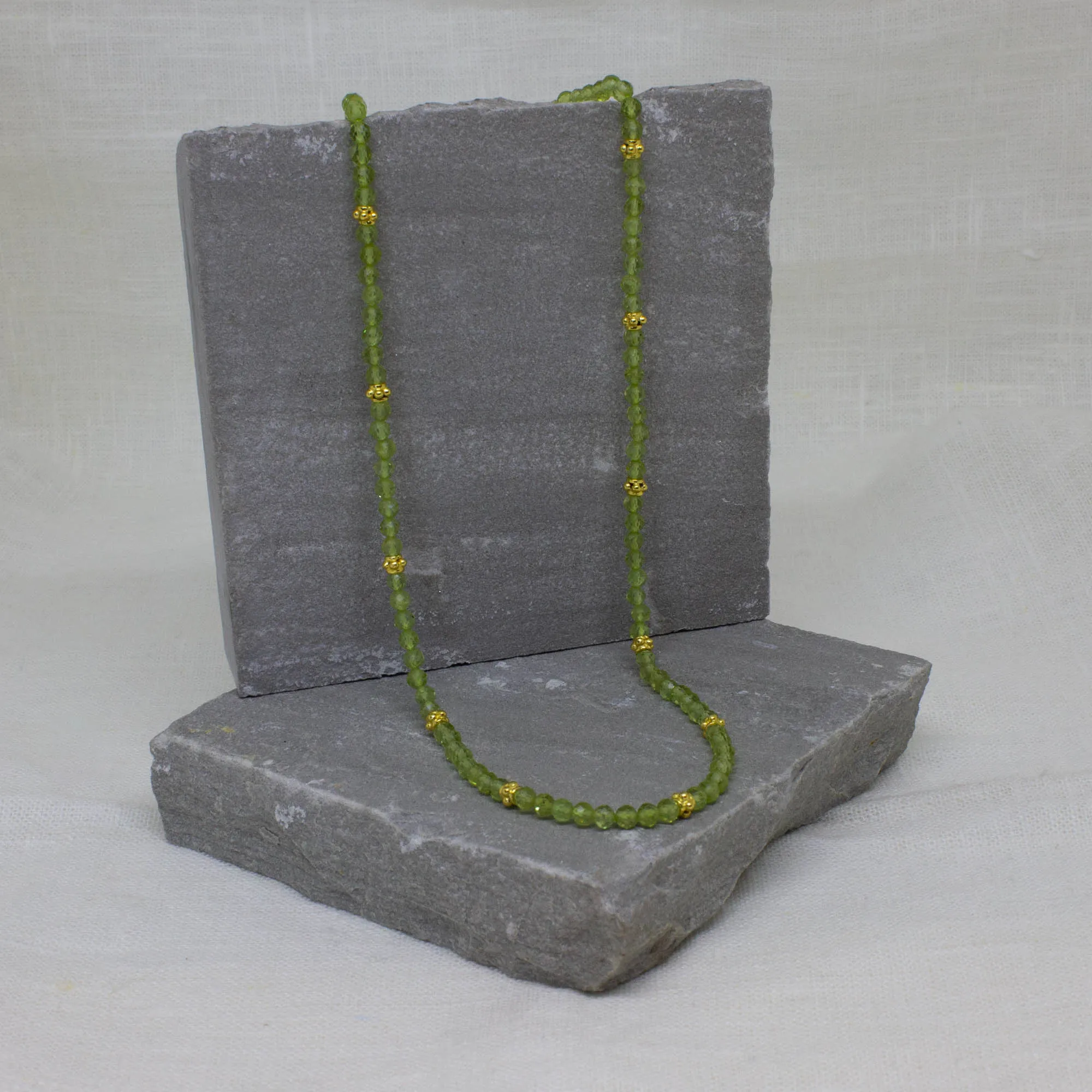 Gemstone and Gold Beaded Necklace