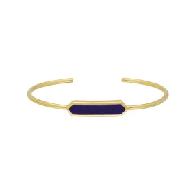 Geometrischer Prisma Lapislazuli Armreif in Vergoldetem Sterling Silber