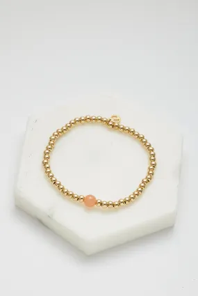 Gold Bead Bracelet - Blush