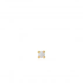 Gold Kyoto Opal Cabochon Single Stud Earring E034-01G