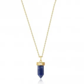 Gold Lapis Point Pendant Necklace N039-03G-L