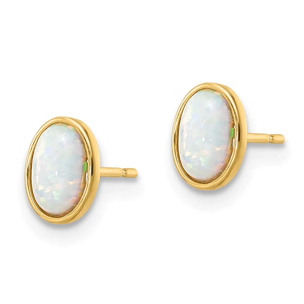 Gold Madi K Created Opal Post Earrings - Model SE3027