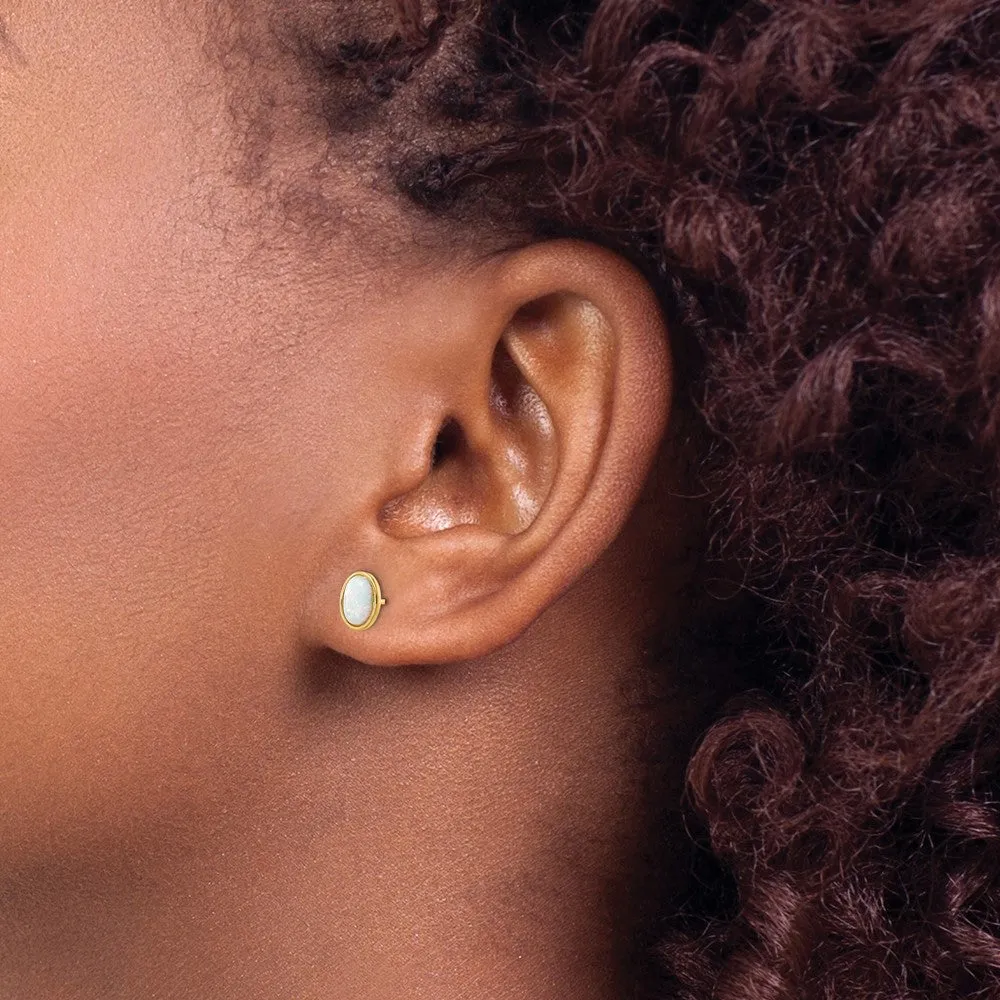 Gold Madi K Created Opal Post Earrings - Model SE3027