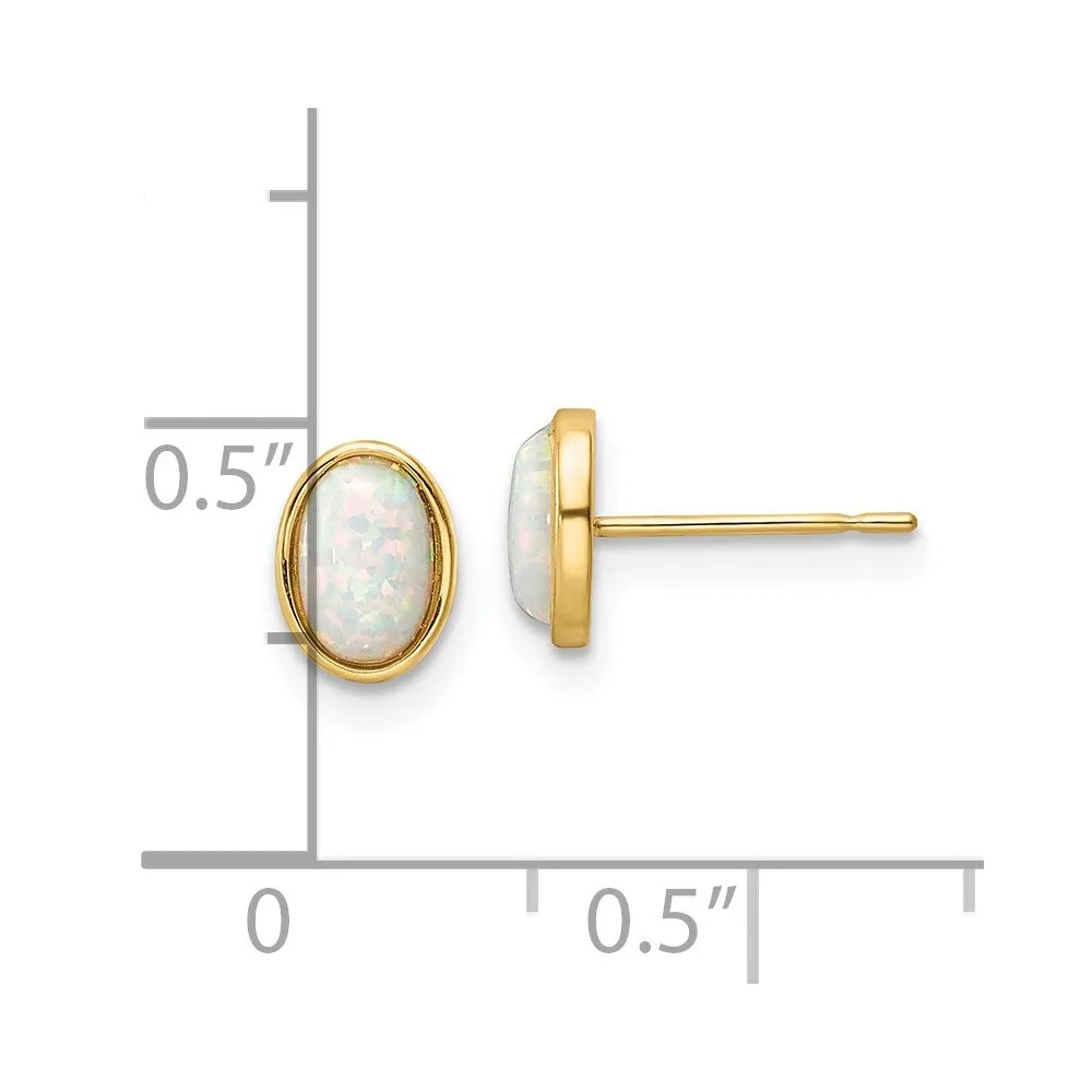 Gold Madi K Created Opal Post Earrings - Model SE3027