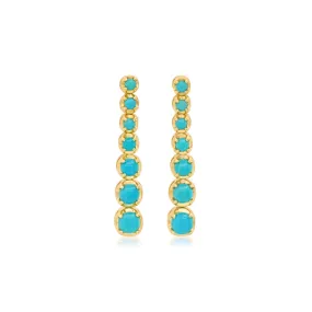 Graduated Turquoise Tennis Studs