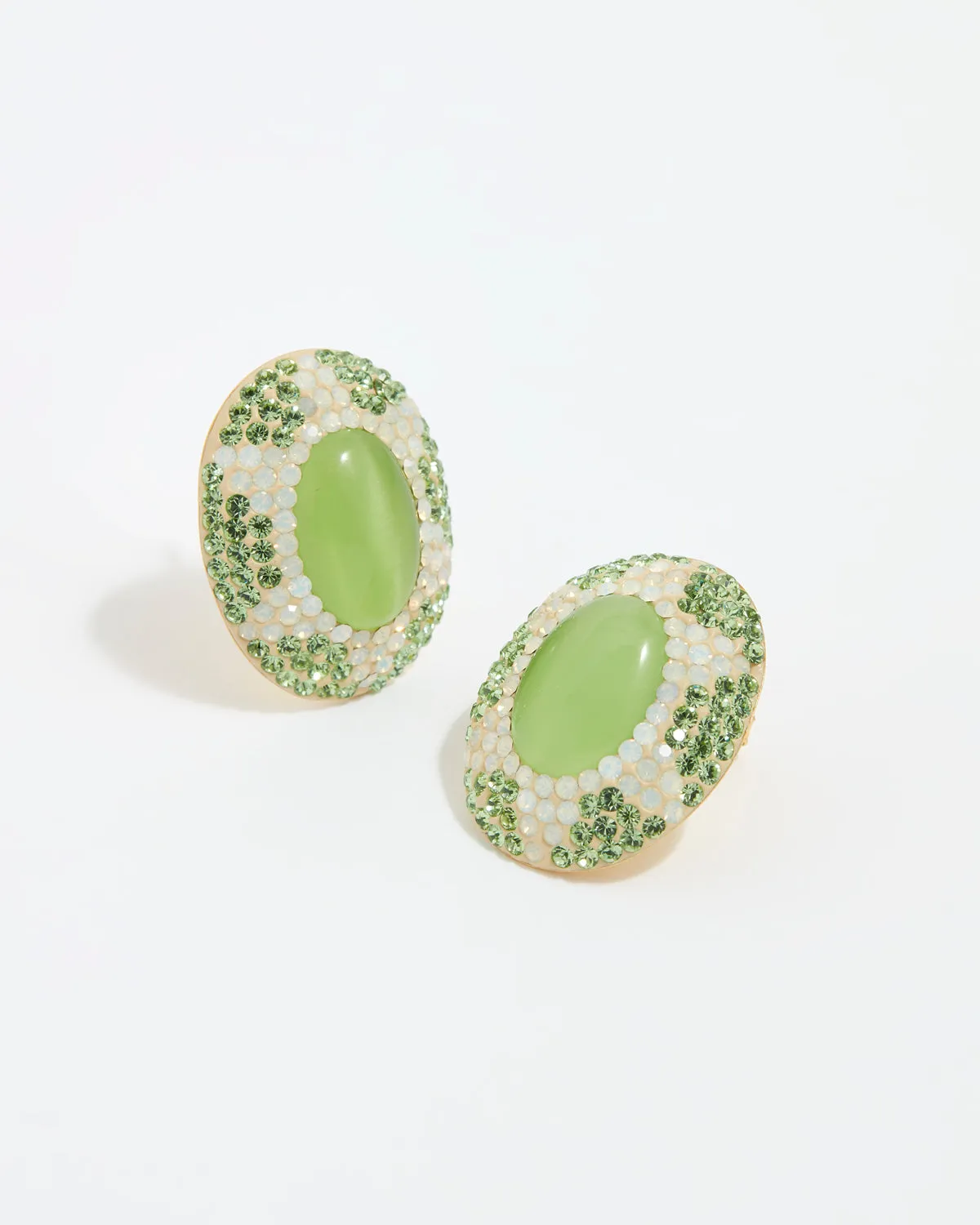 Green Sun Stud Earrings