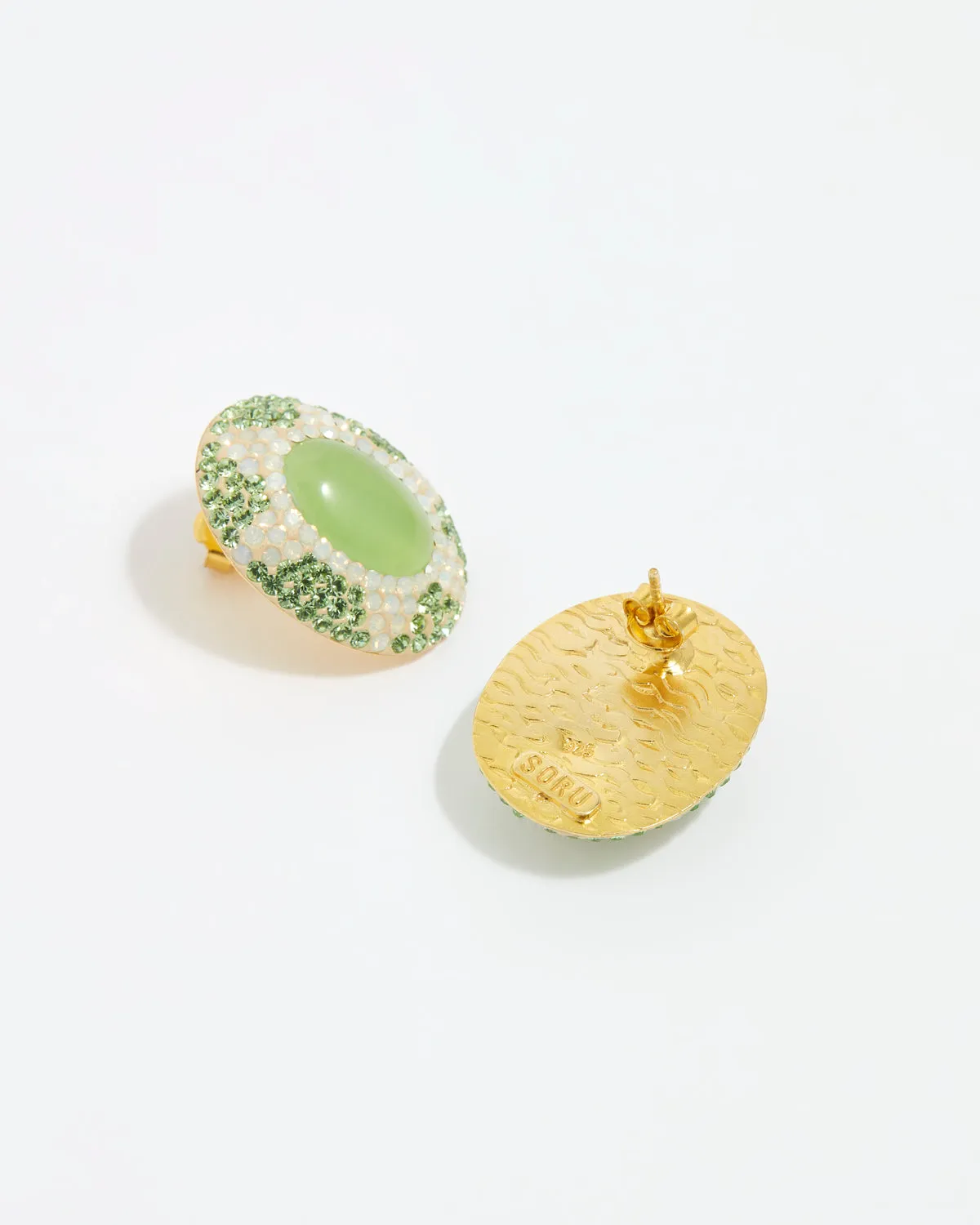Green Sun Stud Earrings