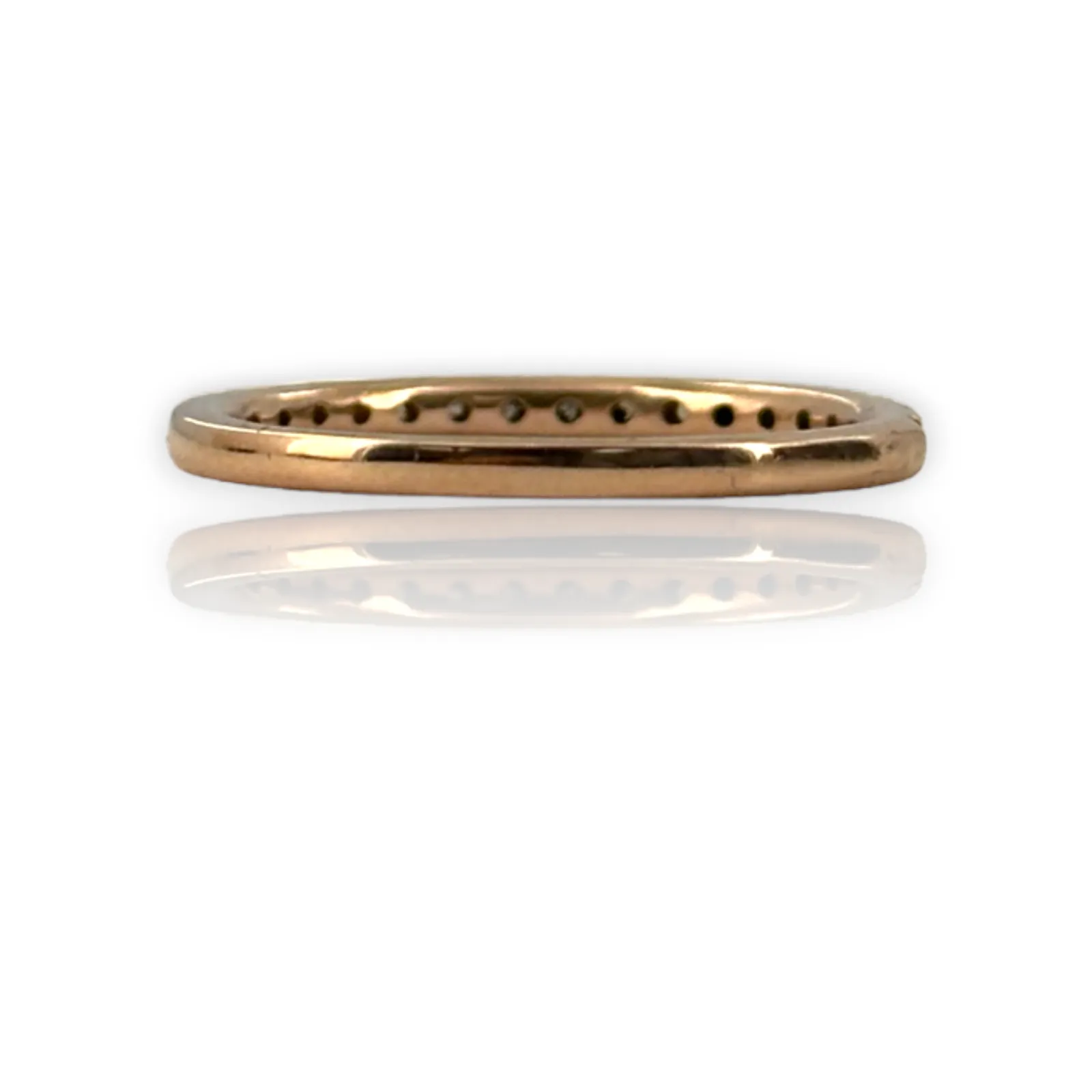 Half Eternity Diamond Stackable 10KT 417 Rose Gold Wedding Band Ring Size 6.5