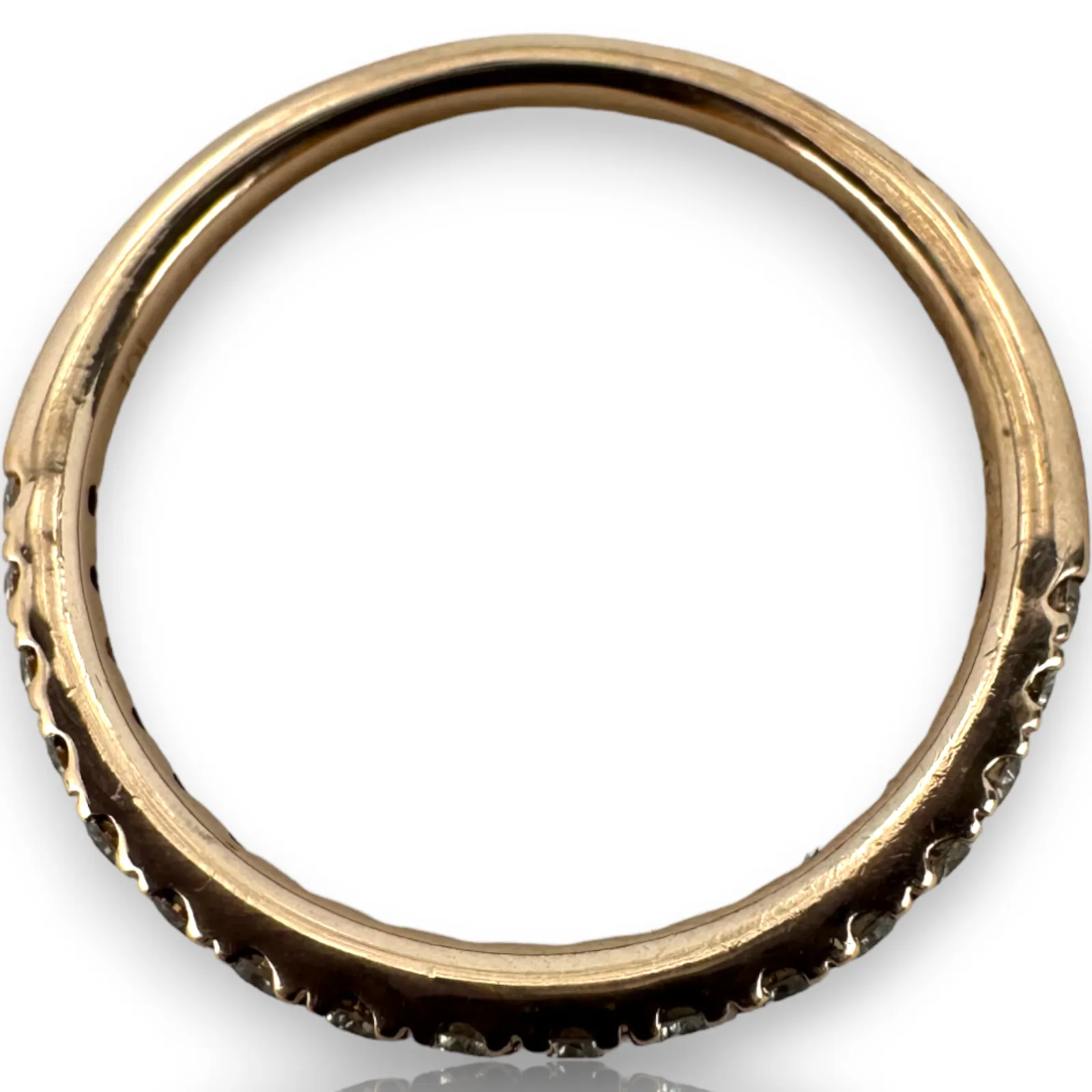 Half Eternity Diamond Stackable 10KT 417 Rose Gold Wedding Band Ring Size 6.5