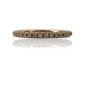 Half Eternity Diamond Stackable 10KT 417 Rose Gold Wedding Band Ring Size 6.5