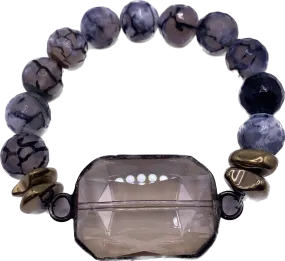 Hand Soldered Beaded Crystal Connector Bracelet