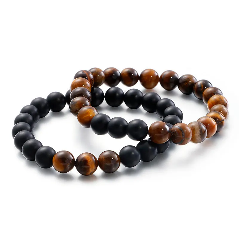Handcrafted Retro Beaded Tiger's Eye Bracelet for Men and Women