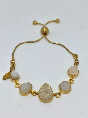 Heather Benjamin Moonstone and Drusy Bracelet