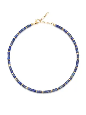 Heishi Blue Lapis Choker with Gold