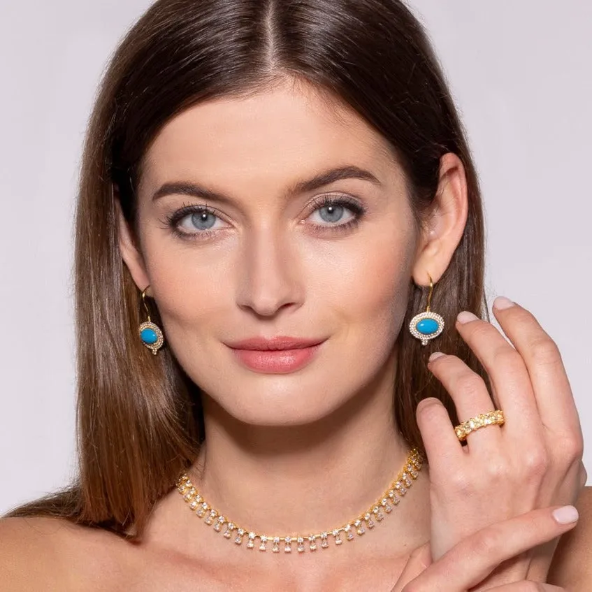 House of Cards 13 Blue Turquoise Earrings