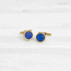 ISHKAR Lapis Lazuli Single Cufflinks in Gold
