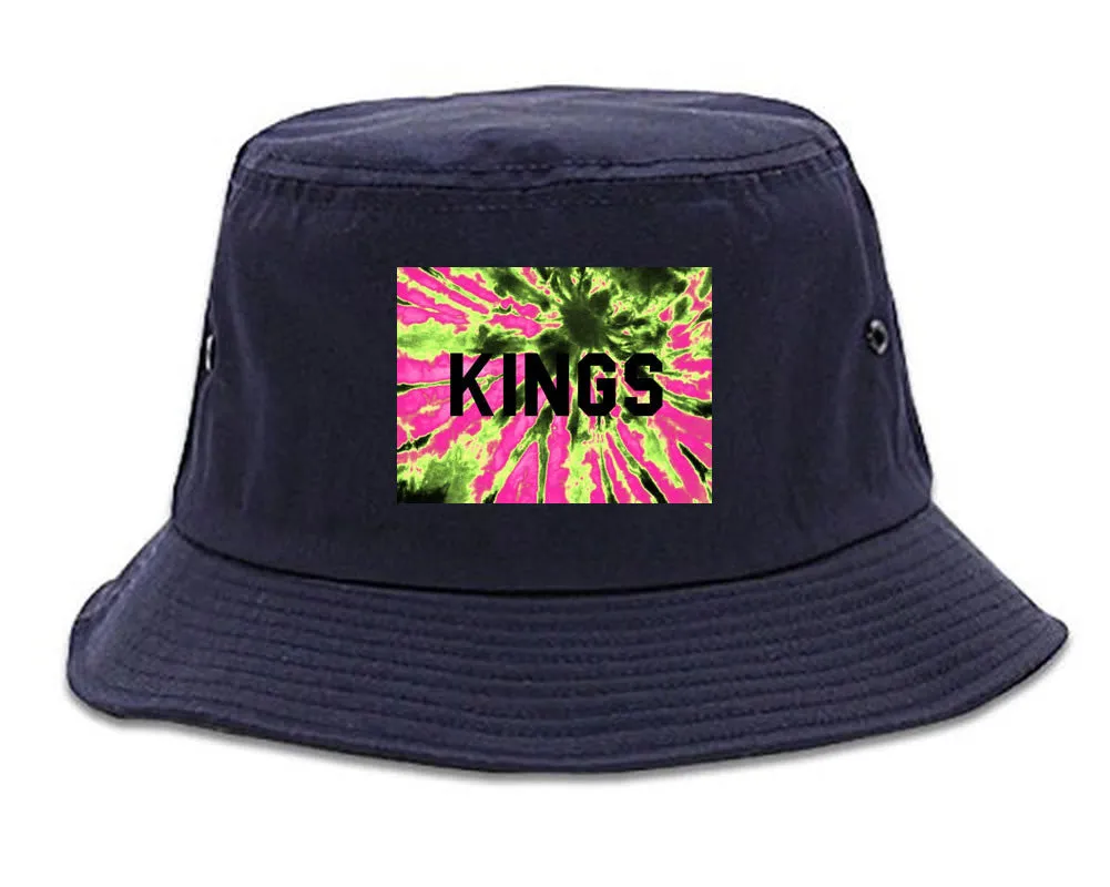 Kings Pink Tie Dye Logo Bucket Hat