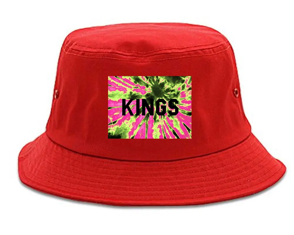 Kings Pink Tie Dye Logo Bucket Hat